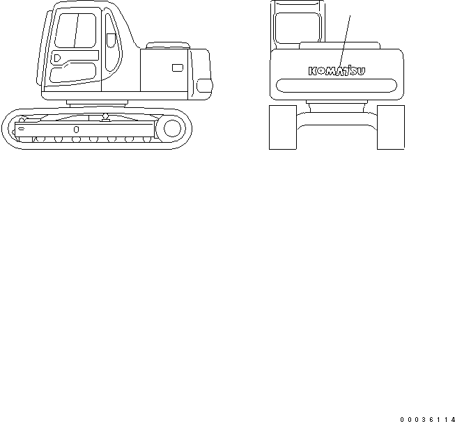 DECAL, KOMATSU (BLACK LETTERING) (TOP FRONT OF GRILLE) 09690-B1120 KOMATSU