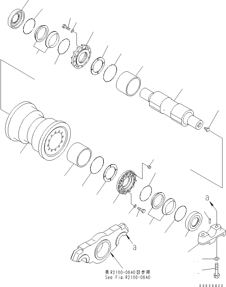 Track Roller Assembly, Single Flange 195-30-01455 KOMATSU