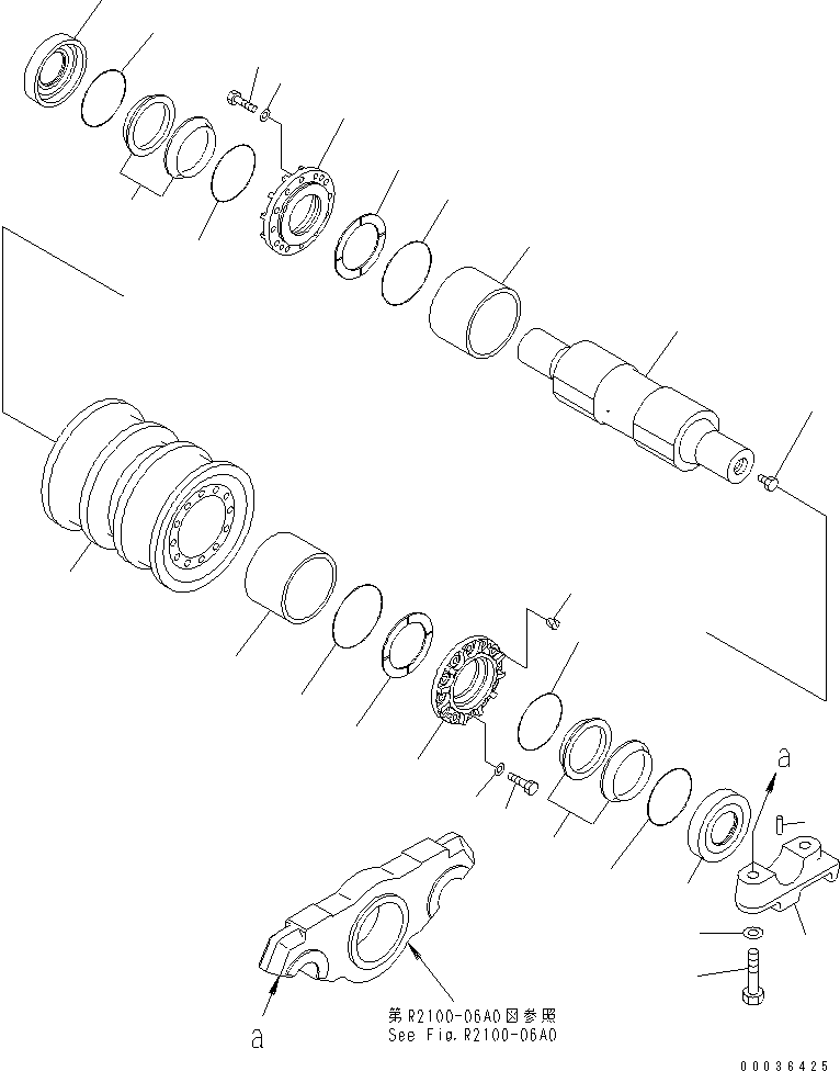 Track Roller Assembly, Double Flange 195-30-01465 KOMATSU
