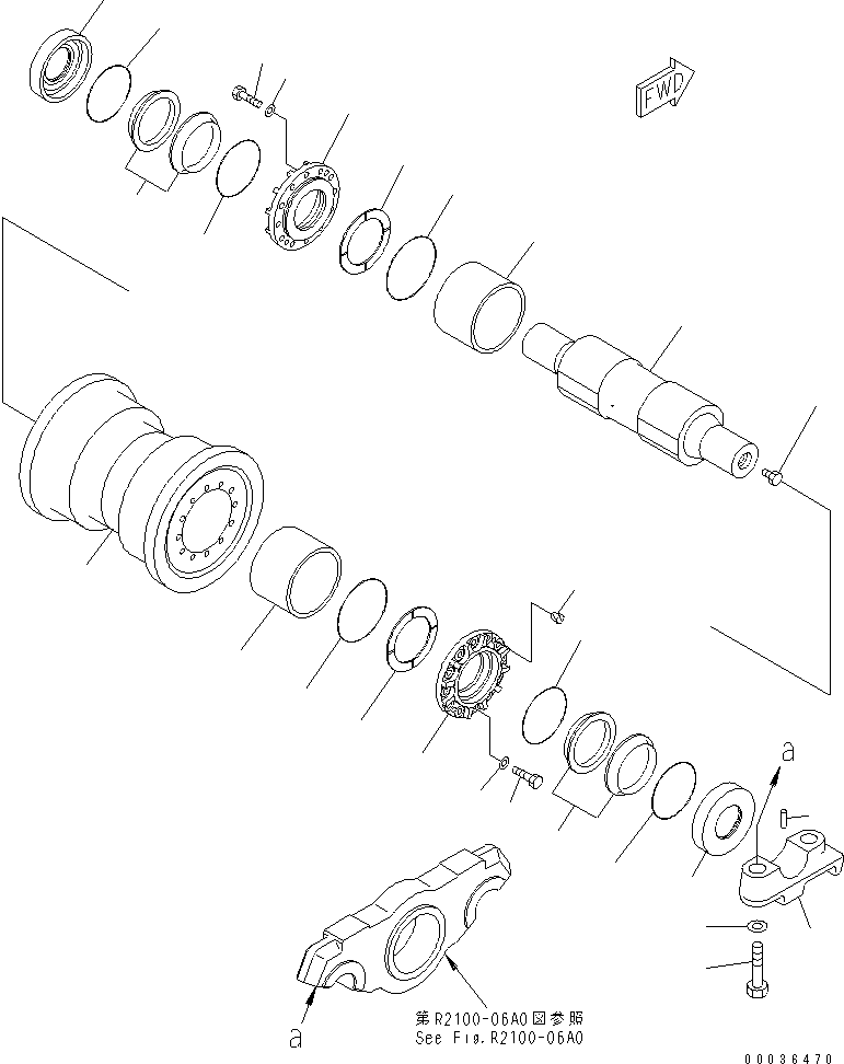 Track Roller Assembly, Single Flange 195-30-01453 KOMATSU