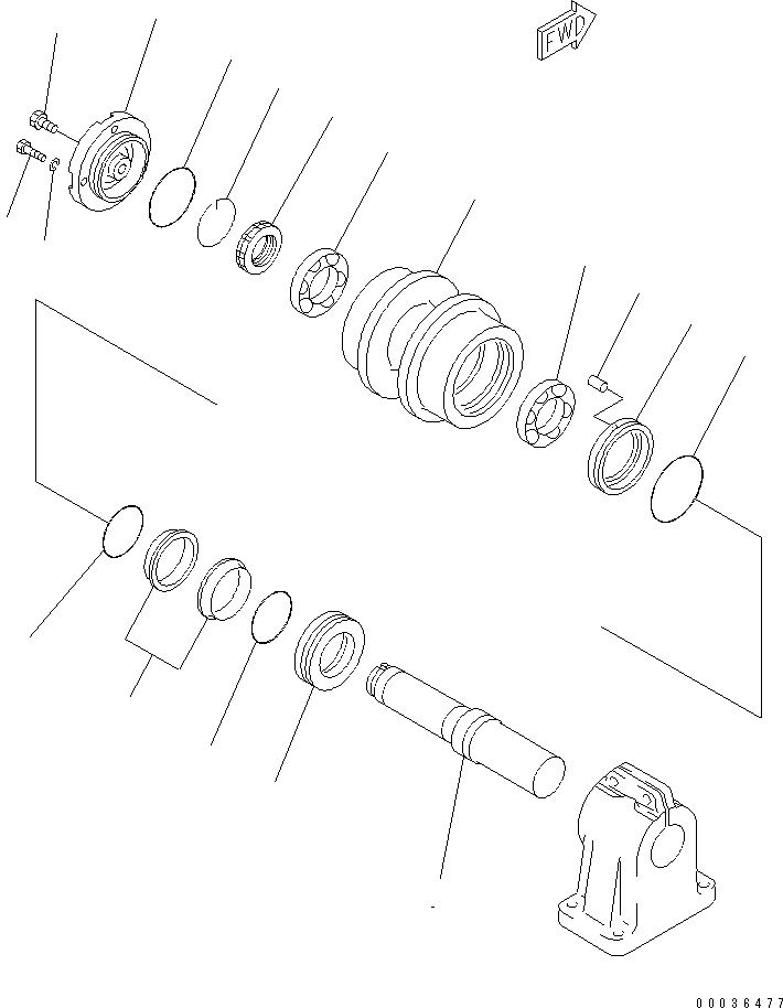 Carrier Roller Assembly 195-30-01041 KOMATSU