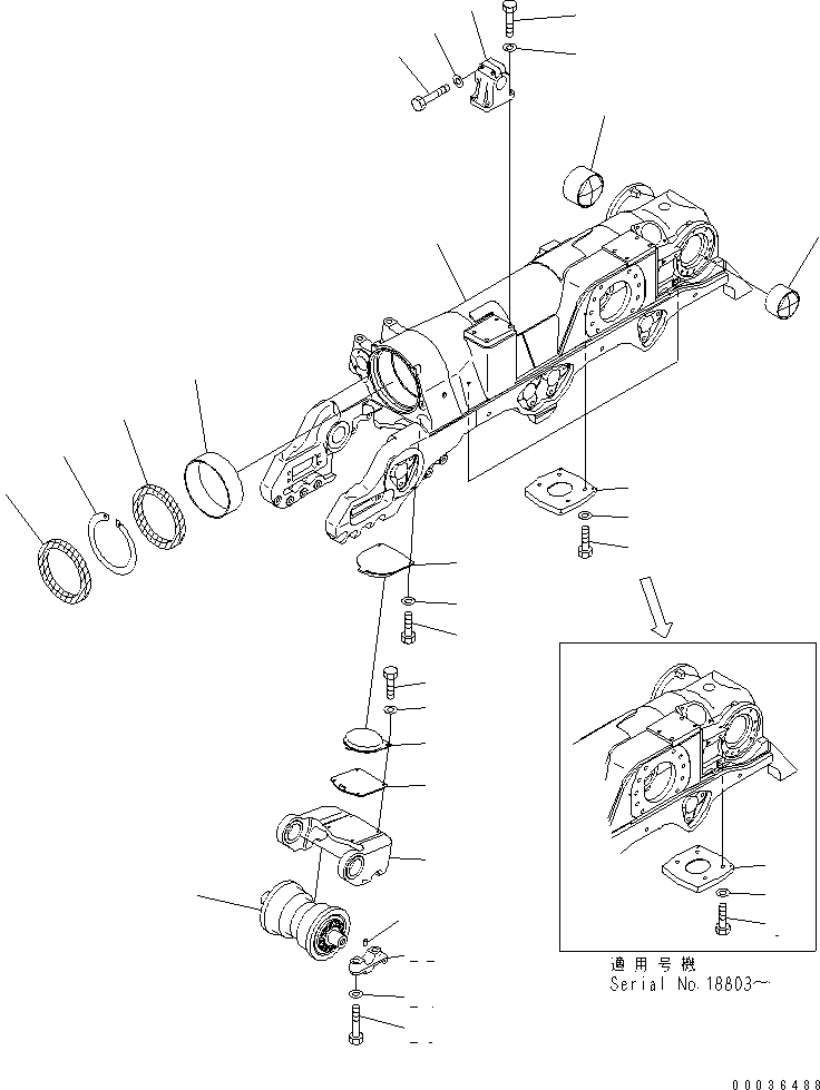TRACK ROLLER ASS'Y,SINGLE (FOR FIRST BOGIE) (195-30-01410) KOMATSU