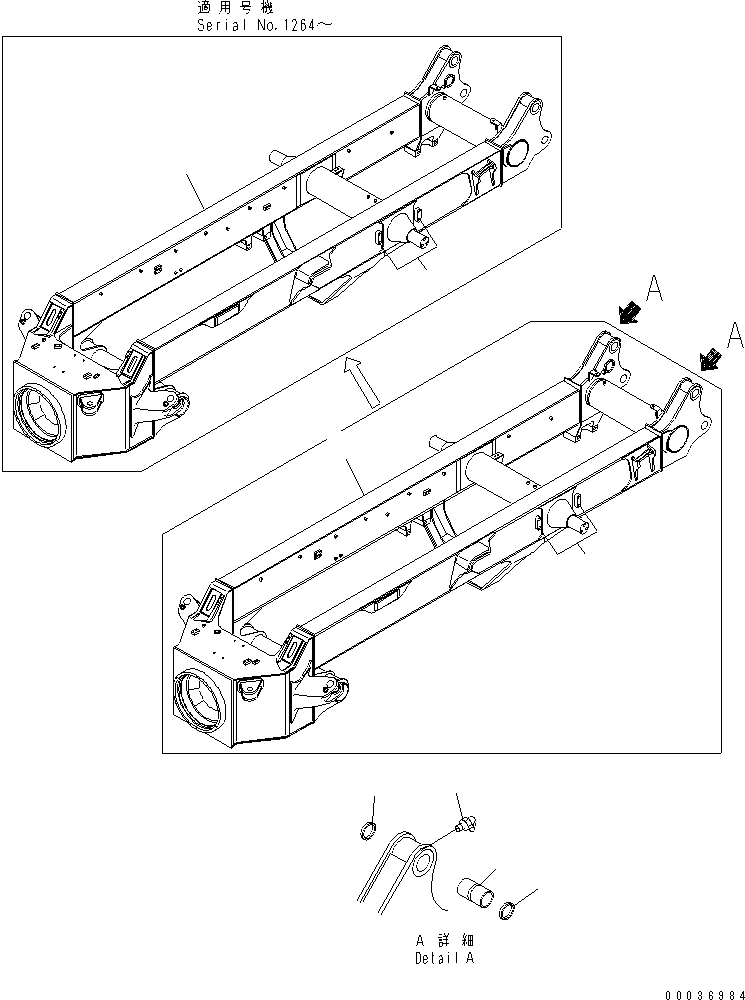 REAR FRAME ASS'Y,REAR 56B-83-14192 KOMATSU