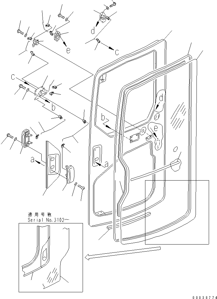 DOOR ASS'Y,(WITH VANDALISM) 20U-54-00100 KOMATSU
