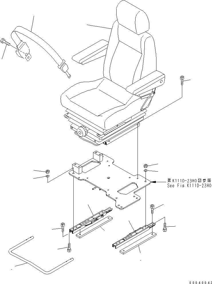 SEAT ASS'Y,SUSPENSION 208-57-K1011 KOMATSU