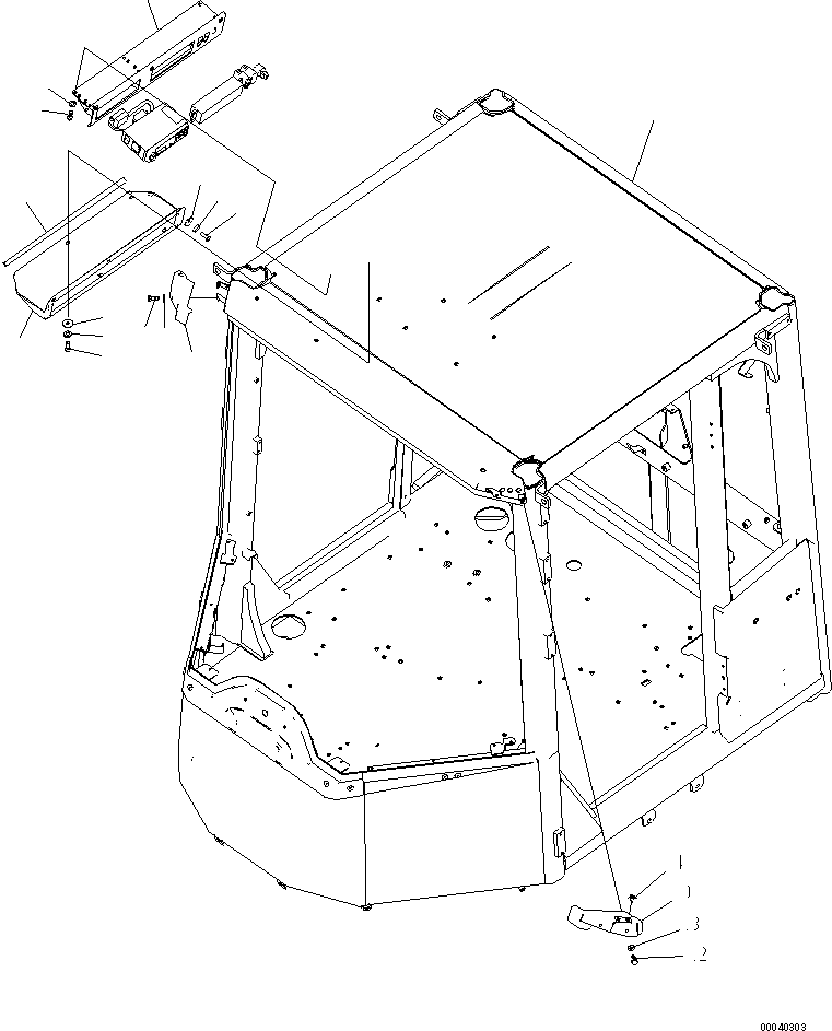 ROPS CAB ASS'Y,(MONOCOQUE+SASH WINDOW) 421-926-0501 KOMATSU