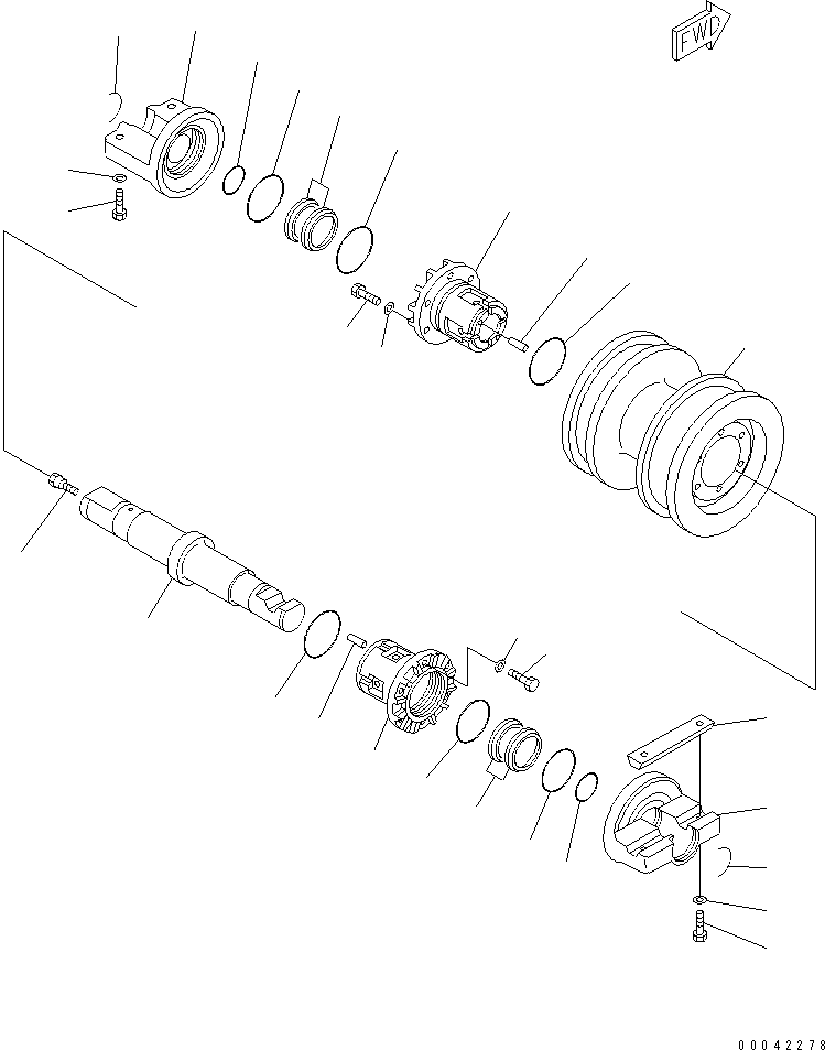 TRACK ROLLER ASS'Y,DOUBLE FLANGE 155-30-00250 KOMATSU