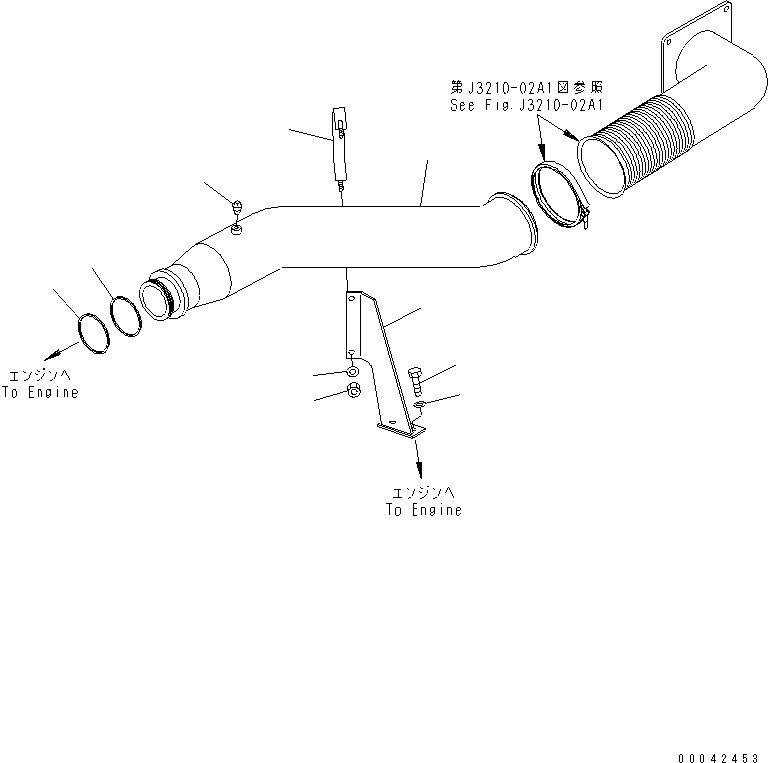 TUBE,(WITHOUT EXHAUST BRAKE) 566-89-6F150 KOMATSU