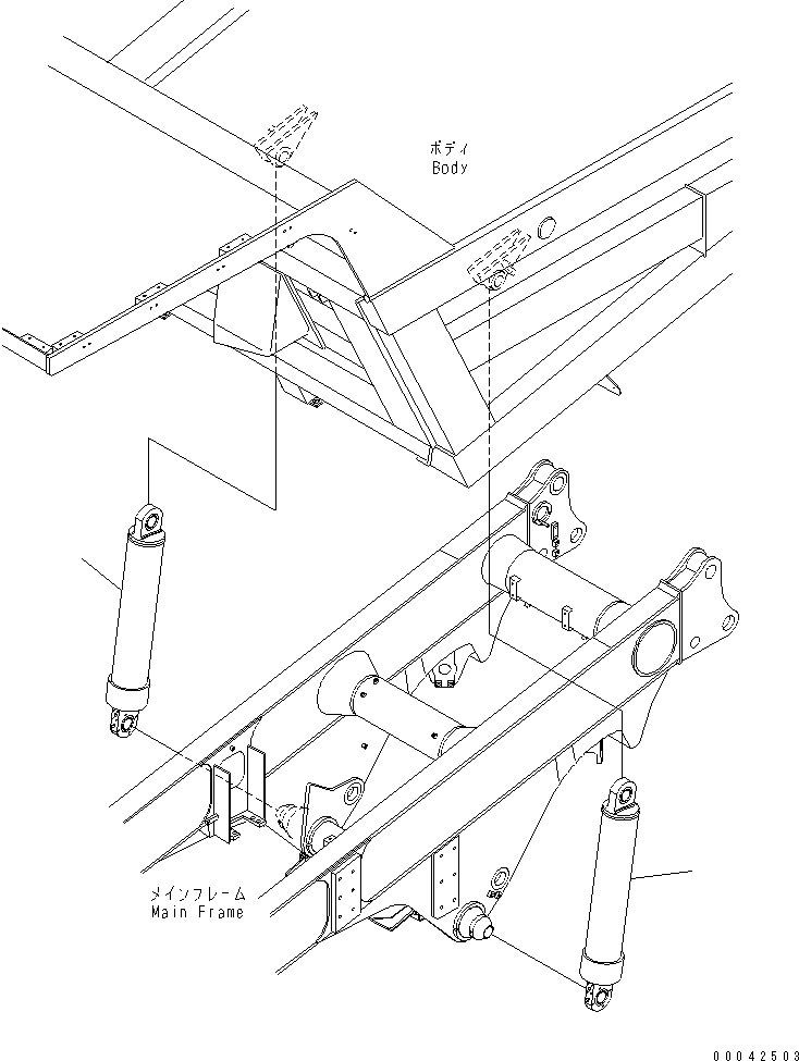 HOIST CYLINDER ASS'Y 566-63-62100 KOMATSU