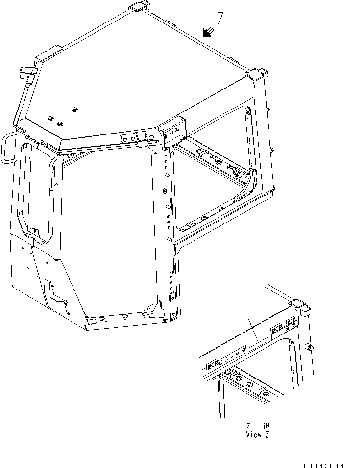 табличка предупреждающая ROPS/FOPS 09620-A2140 KOMATSU