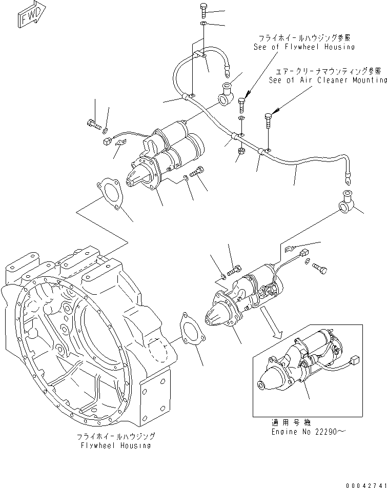 STARTING MOTOR ASS'Y,(11KW) (SEE FIG.A6210-Z6C8) (600-813-4890) KOMATSU