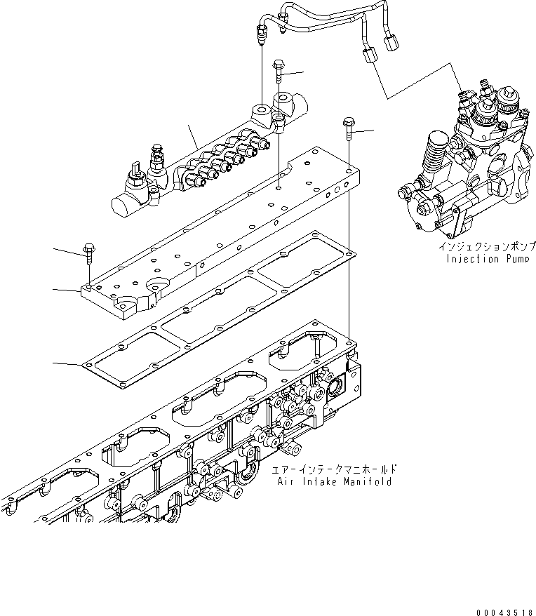 COMMON RAIL ASS'Y,(SEE FIG.A4010-C3Y7) (6261-71-1220) KOMATSU