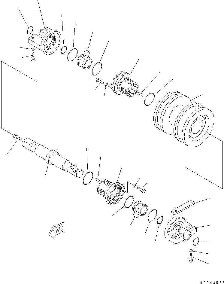 TRACK ROLLER ASS'Y,DOUBLE 155-30-00341 KOMATSU