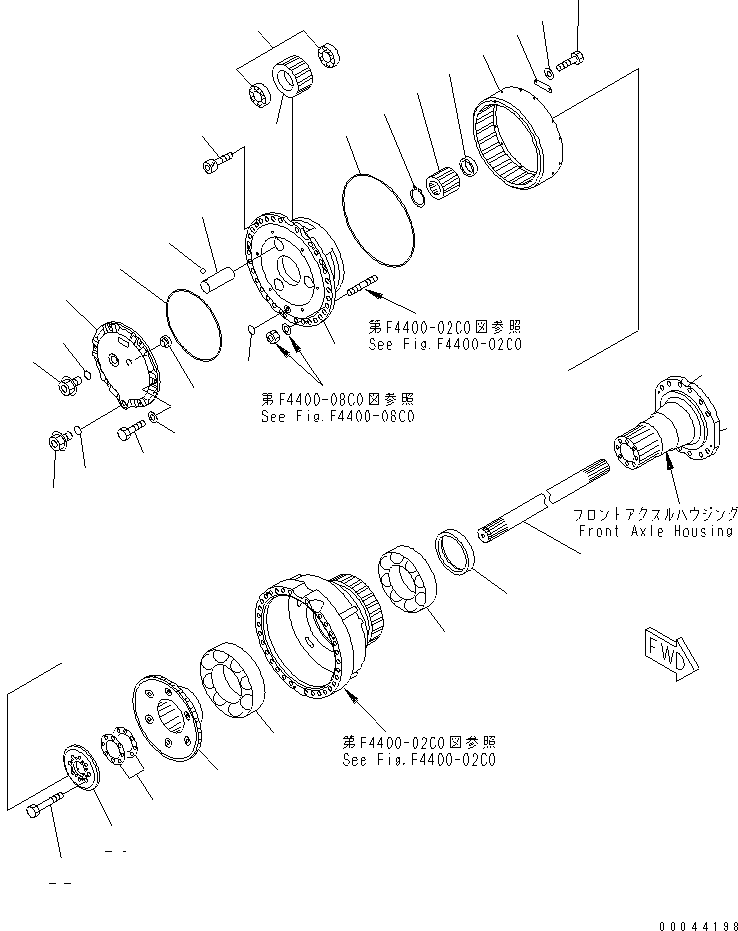 SHAFT,FRONT, R.H. 425-22-12410 KOMATSU