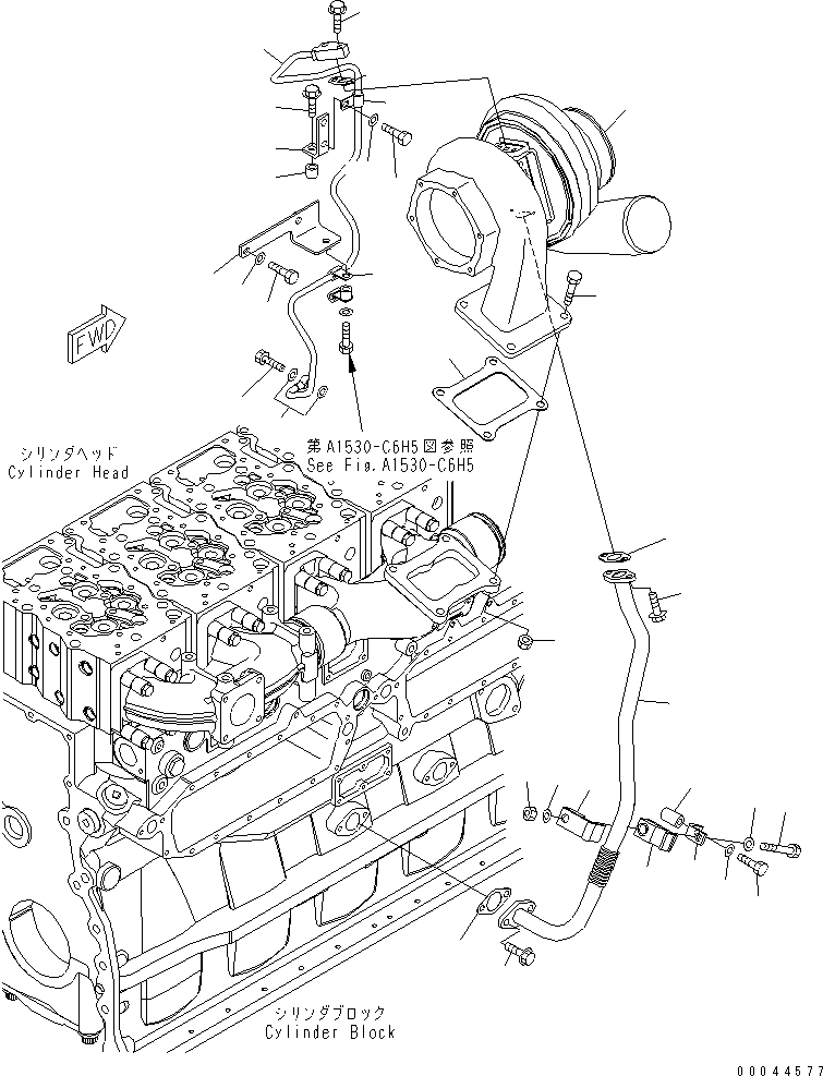 TURBOCHARGER ASS'Y,(SEE FIG.A1530-C6H5) (6502-51-5010) KOMATSU