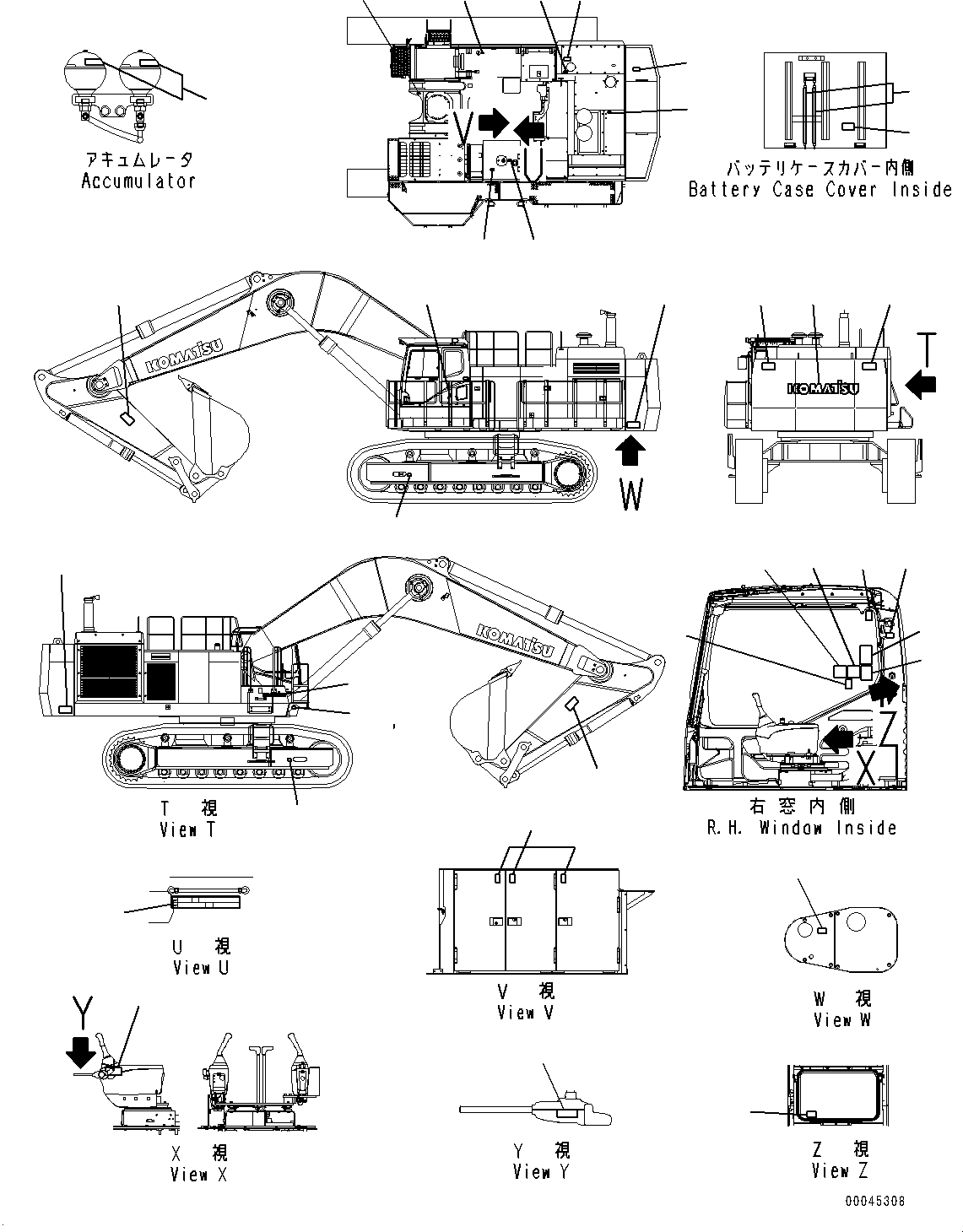 Табличка «Опасно: высокое напряжение» 09801-03002 KOMATSU