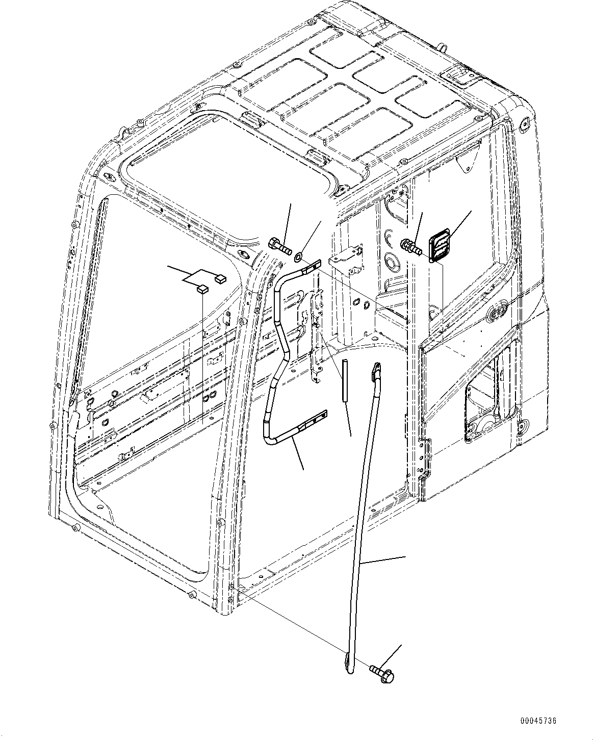 Cab Assembly, Auto Air Conditioner,KOMTRAX, ORBCOMM 206-53-00366 KOMATSU