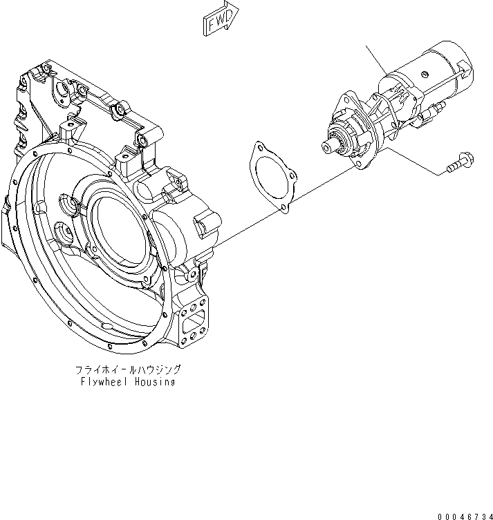 STARTING MOTOR ASS'Y,(4.5KW) (SEE FIG.A621P-02A4) (600-863-4210) KOMATSU