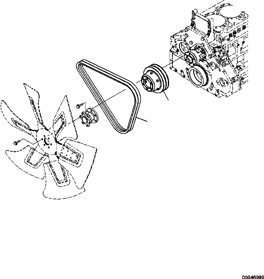 V-belt, L=1625mm 6156-61-3520 KOMATSU