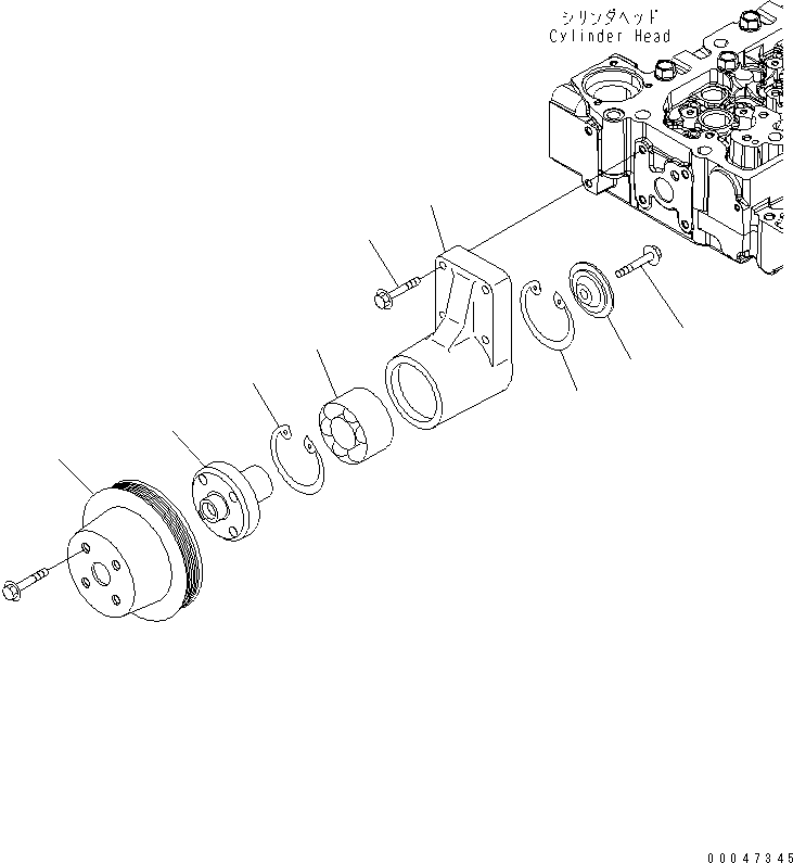 Pulley, D=128mm 6732-61-3180 KOMATSU