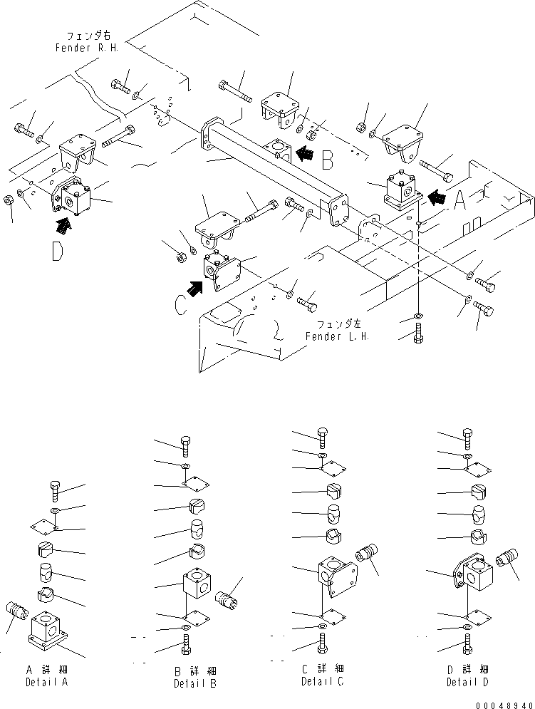 Кронштейн правый 154-54-41780 KOMATSU