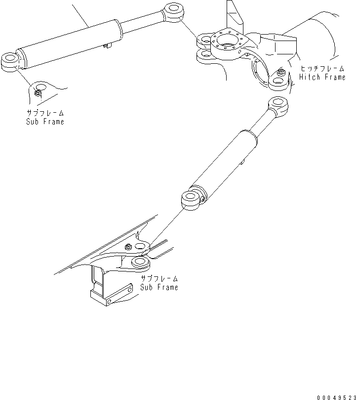 CYLINDER ASS'Y,R.H. (FINAL COATING) (707-00-0X480) KOMATSU