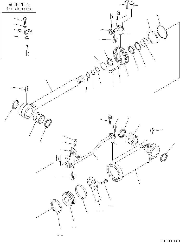 CYLINDER GROUP,RIPPER TILT, L.H. (\8\707-01-XYA70) KOMATSU