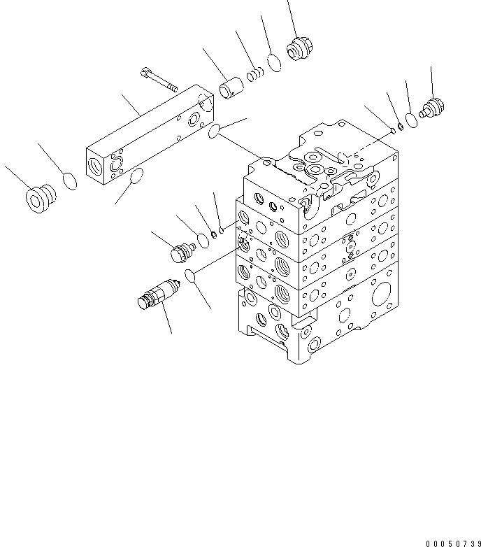 Клапан в сборе, всасывающий и предохранительный 723-90-65500 KOMATSU