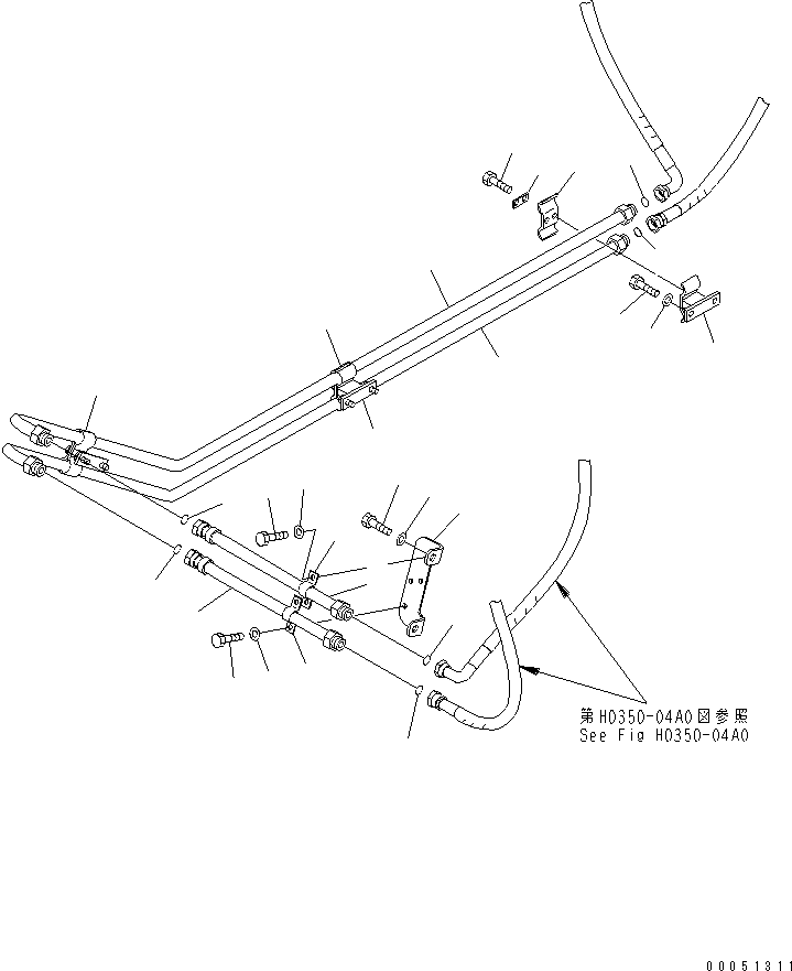 Трубка 21T-64-36210 KOMATSU