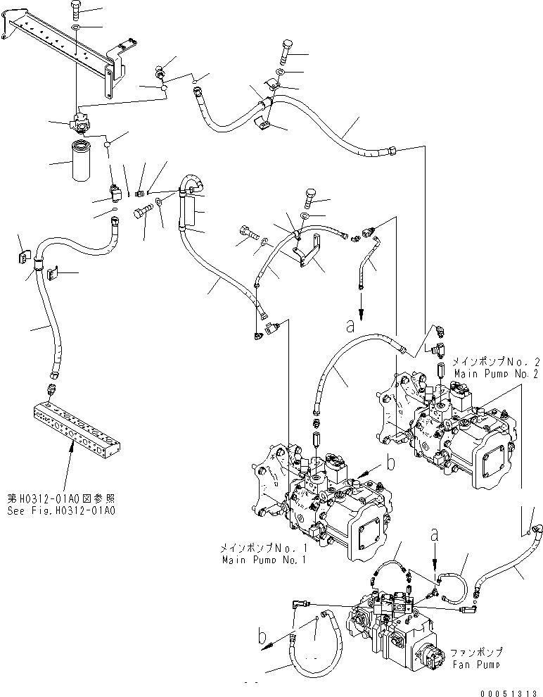 Шланг с торцевым уплотнением 02757-005A8 KOMATSU