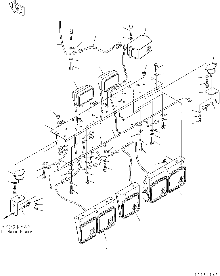 Lamp Assembly, Working, Machine Model 566-06-84601 KOMATSU