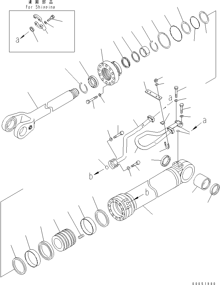CYLINDER ASS'Y,LIFT, R.H. 707-01-0AF60 KOMATSU