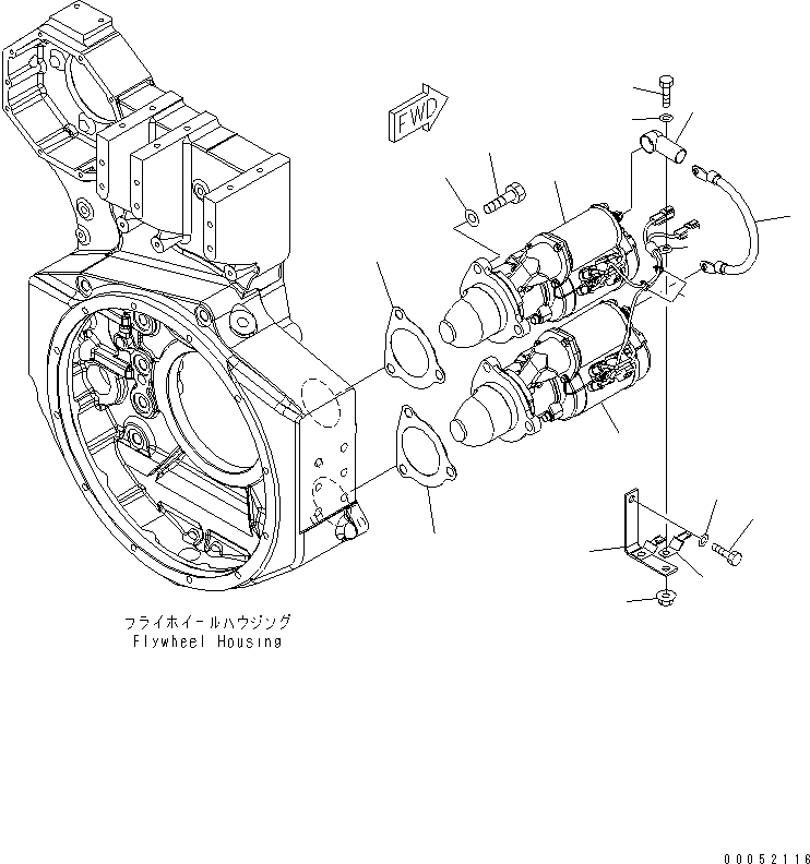 STARTING MOTOR ASS'Y,(11KW) (SEE FIG.A6210-B6E9) (600-813-9540) KOMATSU
