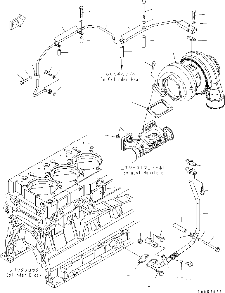 TURBOCHARGER ASS'Y,(SEE FIG.A1530-B4K8) (6505-71-5040) KOMATSU