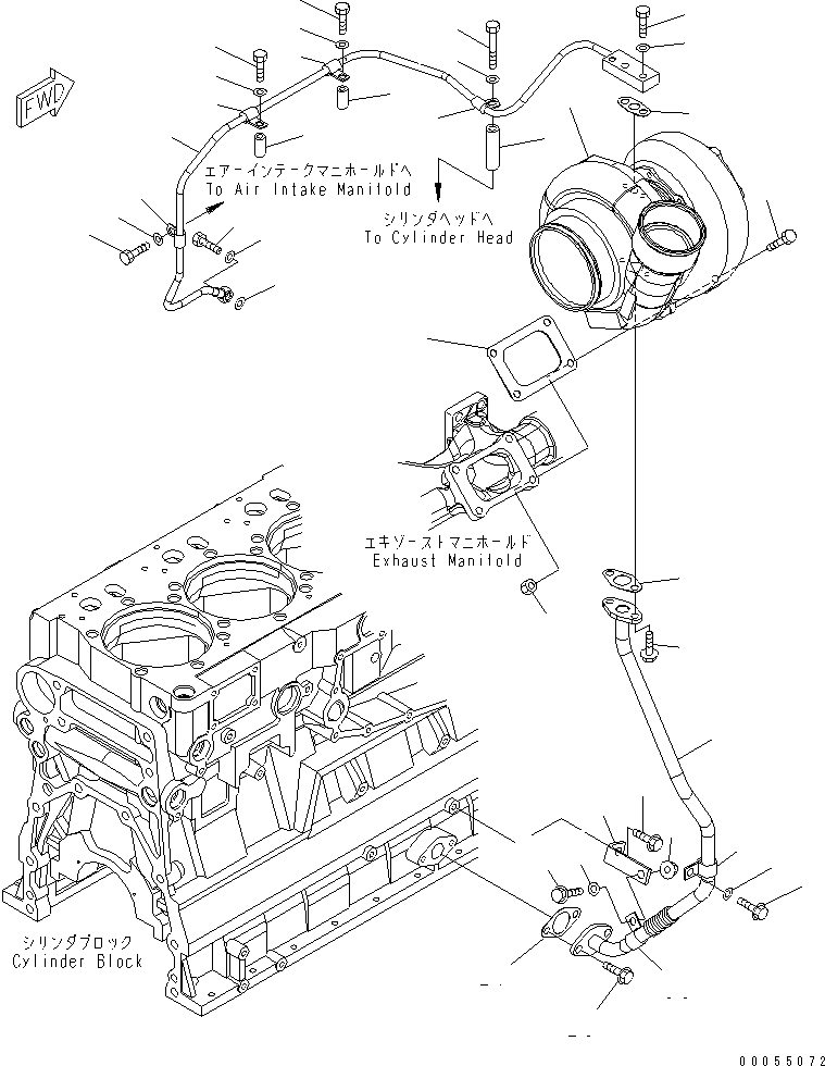 TURBOCHARGER ASS'Y,(SEE FIG.A1530-C4K2) (6505-72-5010) KOMATSU