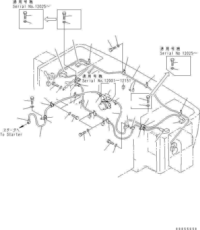 Провод аккумулятора 08028-CB100 KOMATSU