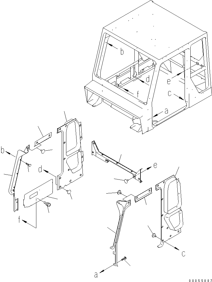 COVER,SIDE, R.H. 56B-54-13741 KOMATSU