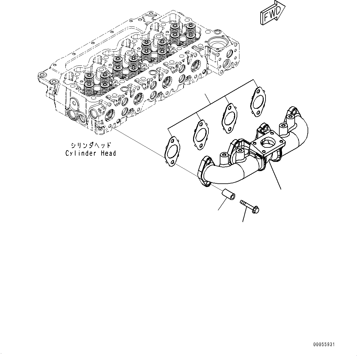 Manifold, Exhaust 6751-11-5111 KOMATSU