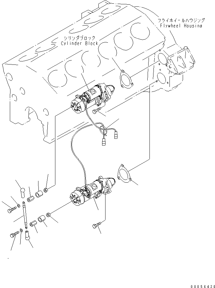 STARTING MOTOR ASS'Y,(7.5KW) (SEE FIG.A6210-C7A8) (600-813-7542) KOMATSU