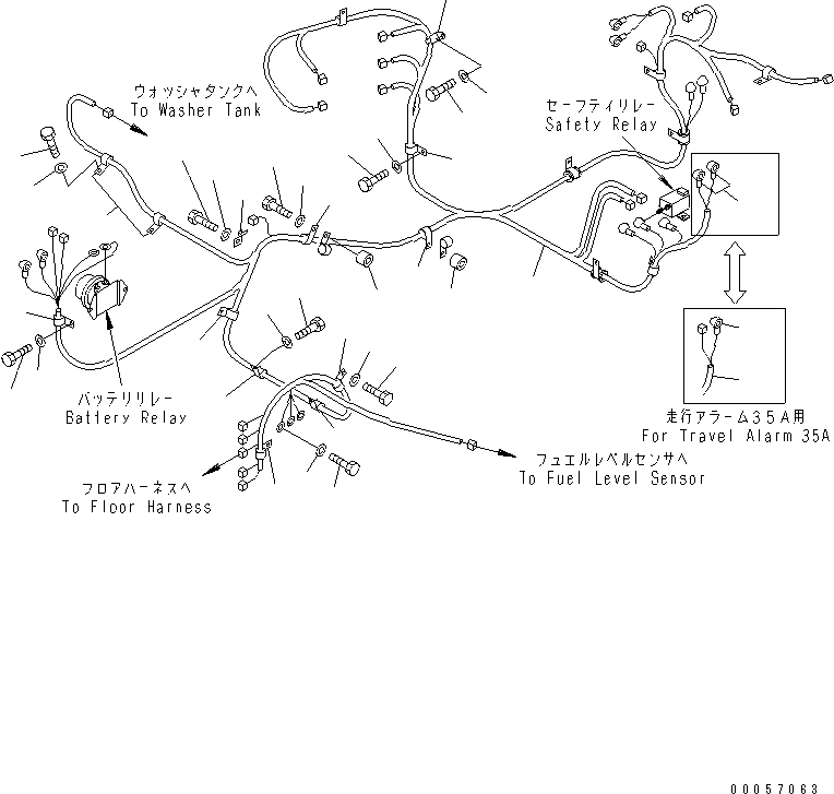 WIRING HARNESS,(FOR TRAVEL ALARME)(25A) 21W-06-41440 KOMATSU