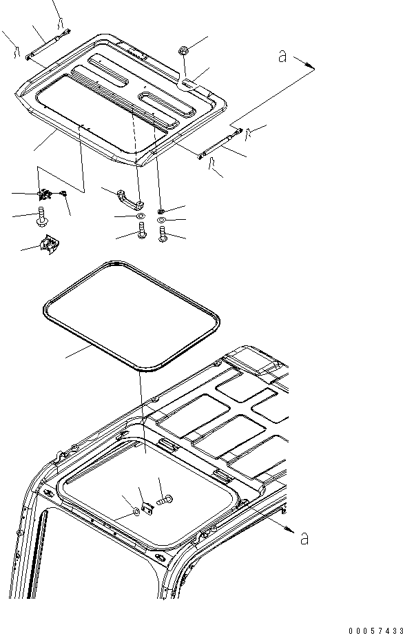 Cab Assembly, Vandalism Protection,Air Conditioner,KOMTRAX, ORBCOMM 20Y-53-00573 KOMATSU