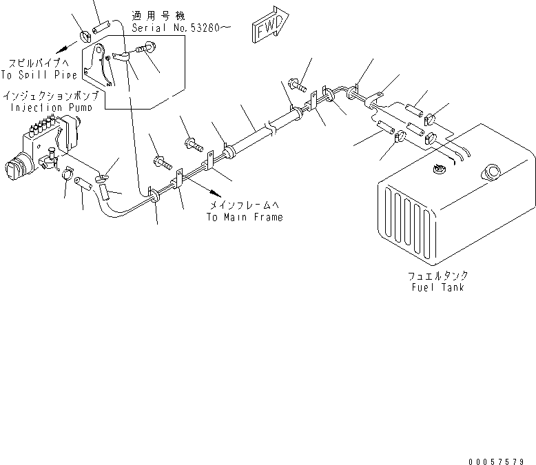 HOSE,FUEL 07288-21036 KOMATSU