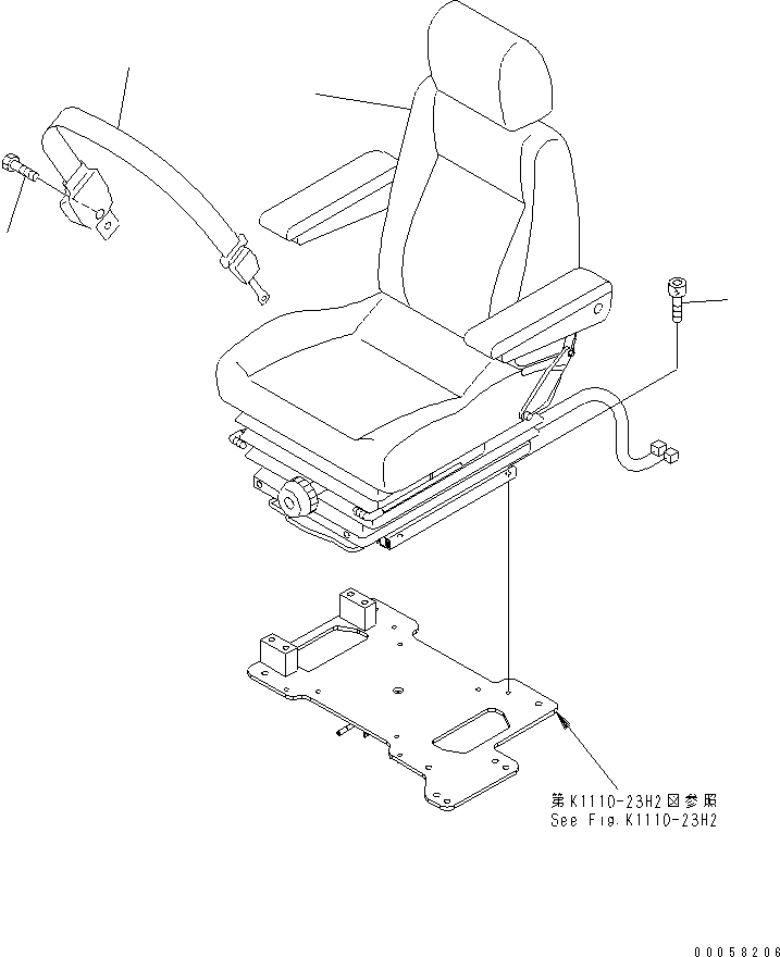 SEAT ASS'Y,HEATED SUSPENSION 208-57-K1021 KOMATSU