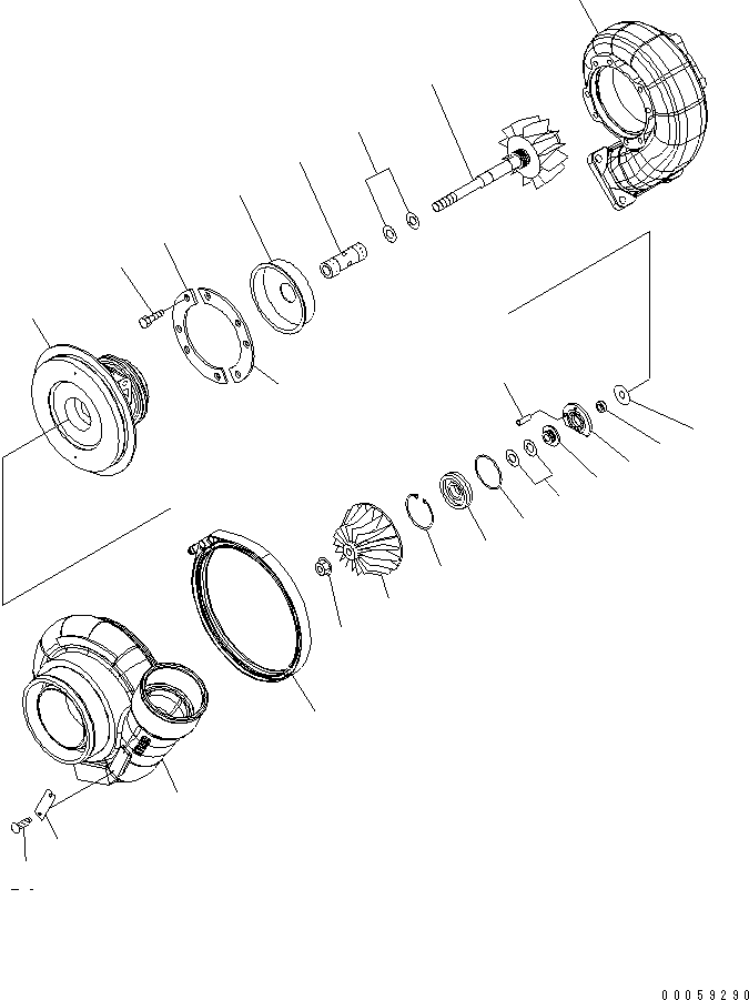 TURBOCHARGER ASS'Y,(KTR110L-584EW) 6505-68-5510 KOMATSU