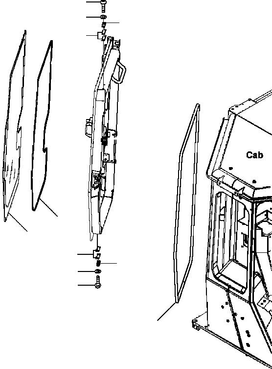 GLASS, RH CAB DOOR 12Y-978-1372 KOMATSU