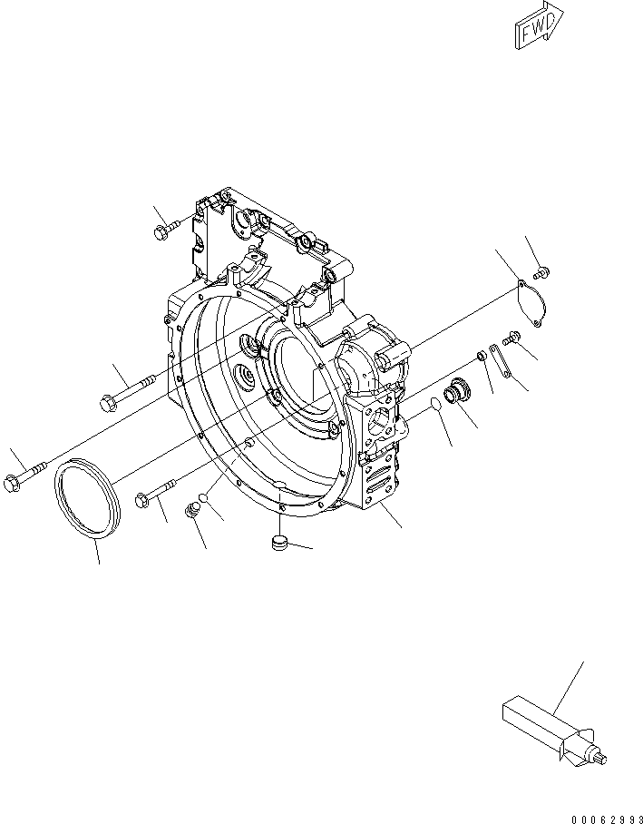 Картер маховика 6754-21-4121 KOMATSU