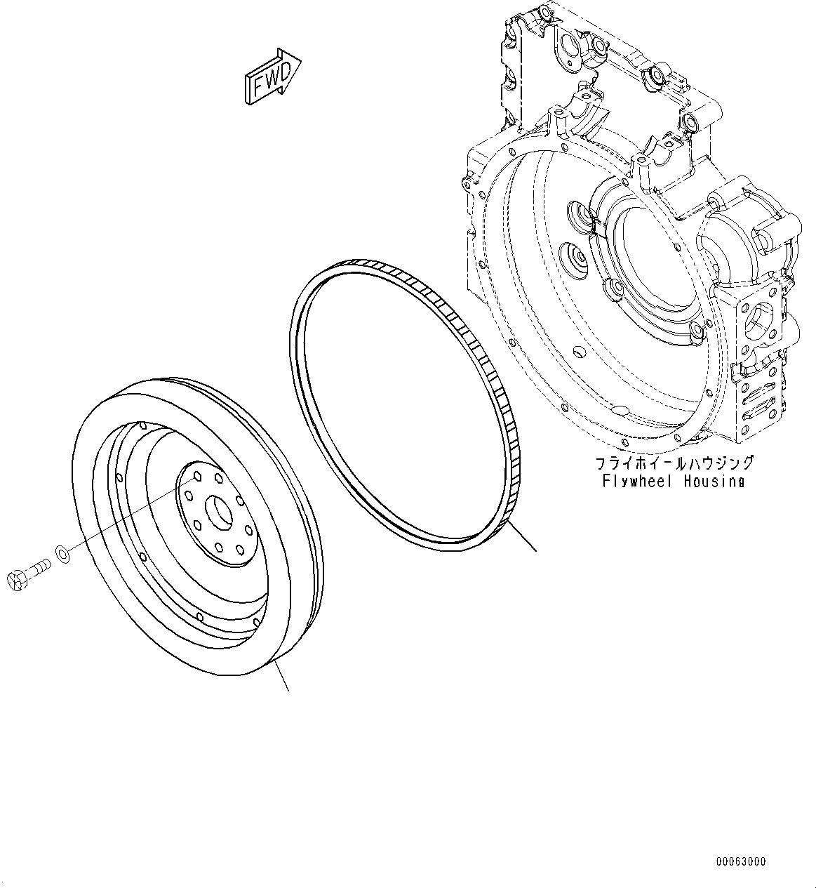 FLYWHEEL ASS'Y 6738-31-4301 KOMATSU