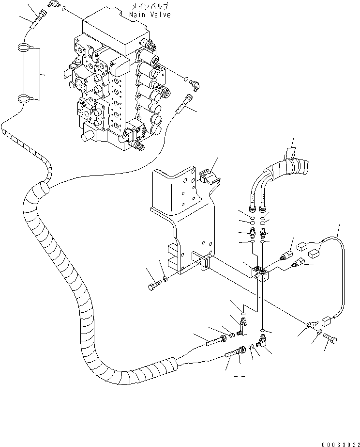 Bracket(Actuator Piping,Main Piping, L.H.,Reduce Back Pressure 1-Attachment, KAL) (207-62-73112) KOMATSU