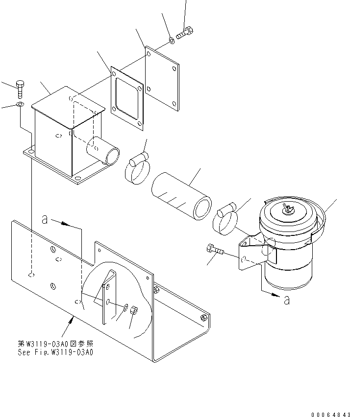 Nut(Parts For Sandy and Dusty Terrain Arrangement,Rear Piping) (01580-11008) KOMATSU