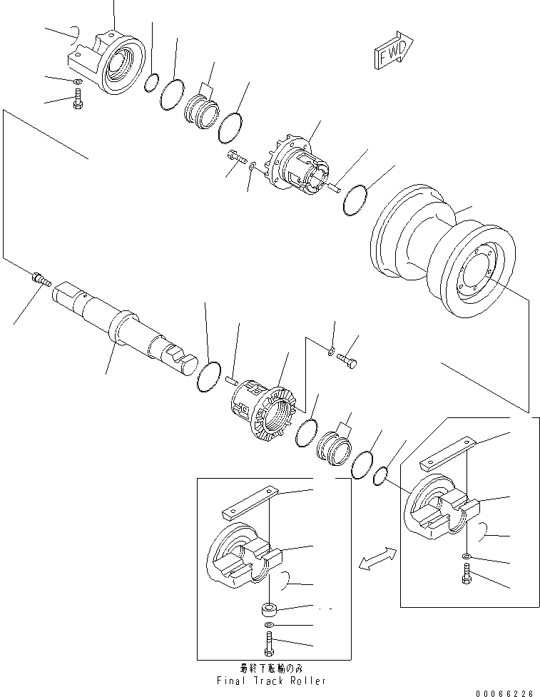 Опорный каток в сборе 154-30-01052 KOMATSU